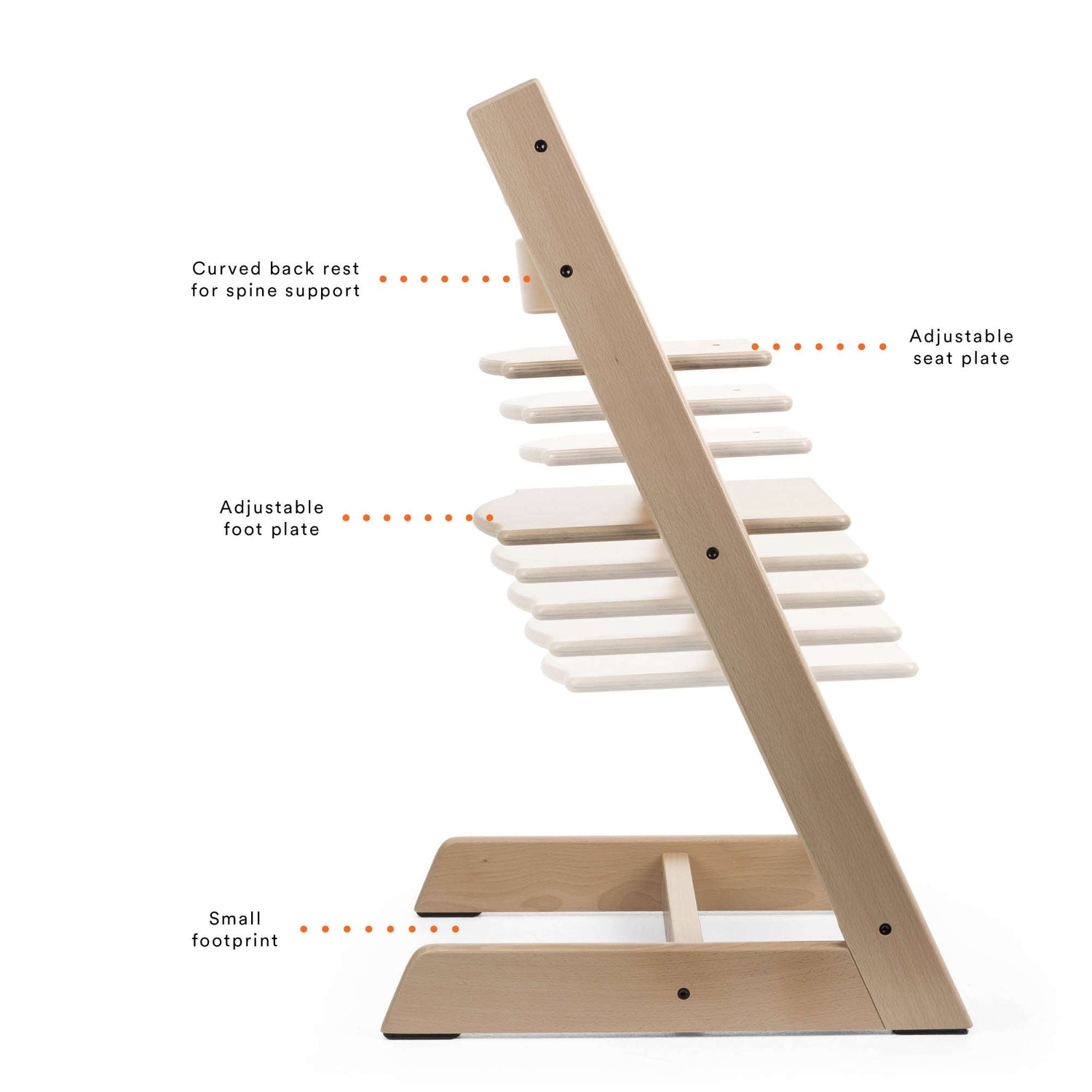 Tripp Trapp High Chair Natural, Nordic Grey Cushion and Stokke Tray