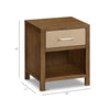 Eloise Nightstand, Assembled in Honey & Performance Sand Eco-Weave
