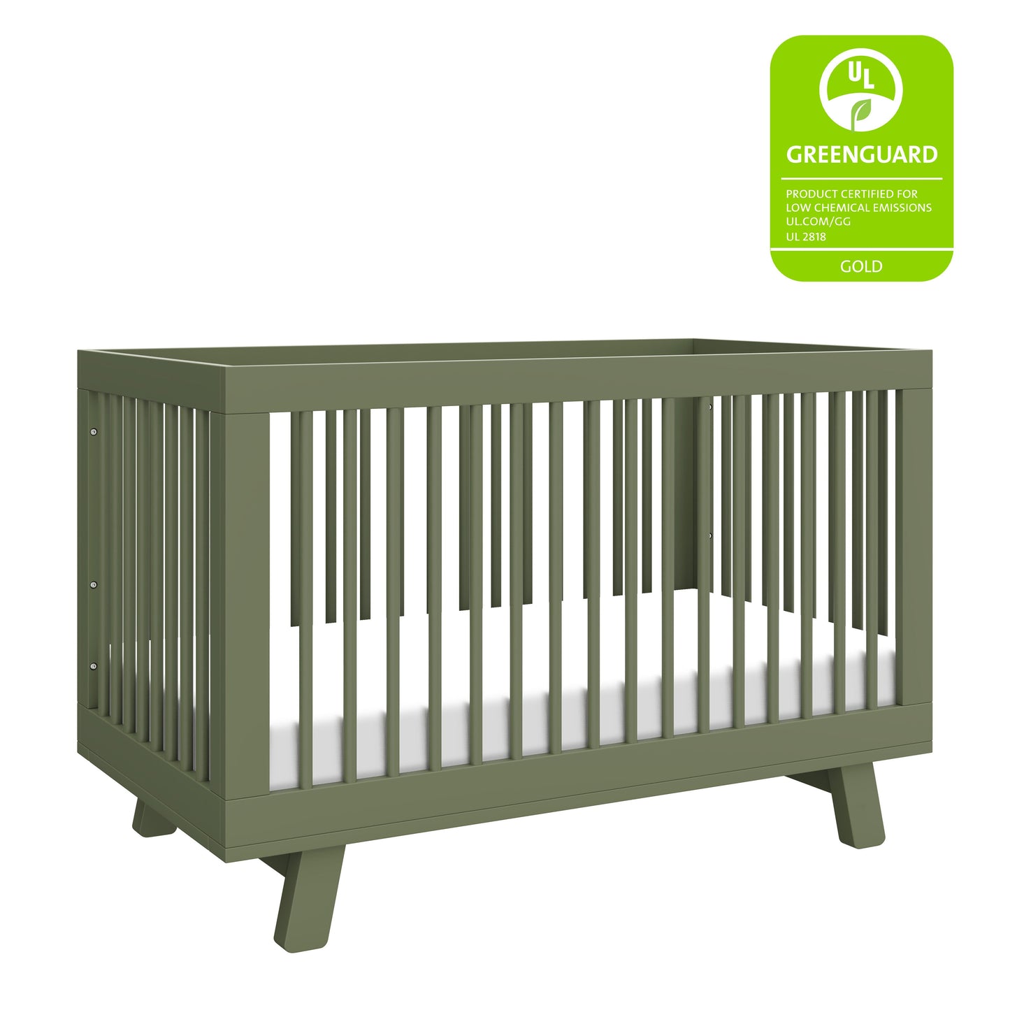 Hudson 3-in-1 Convertible Crib w/ToddlerBedConversionKit in White/Washed Natural
