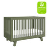 Hudson 3-in-1 Convertible Crib w/ToddlerBedConversionKit in White/Washed Natural
