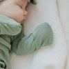COPPER PEARL RIB KNIT NEWBORN KNOTTED GOWN - CLOVER
