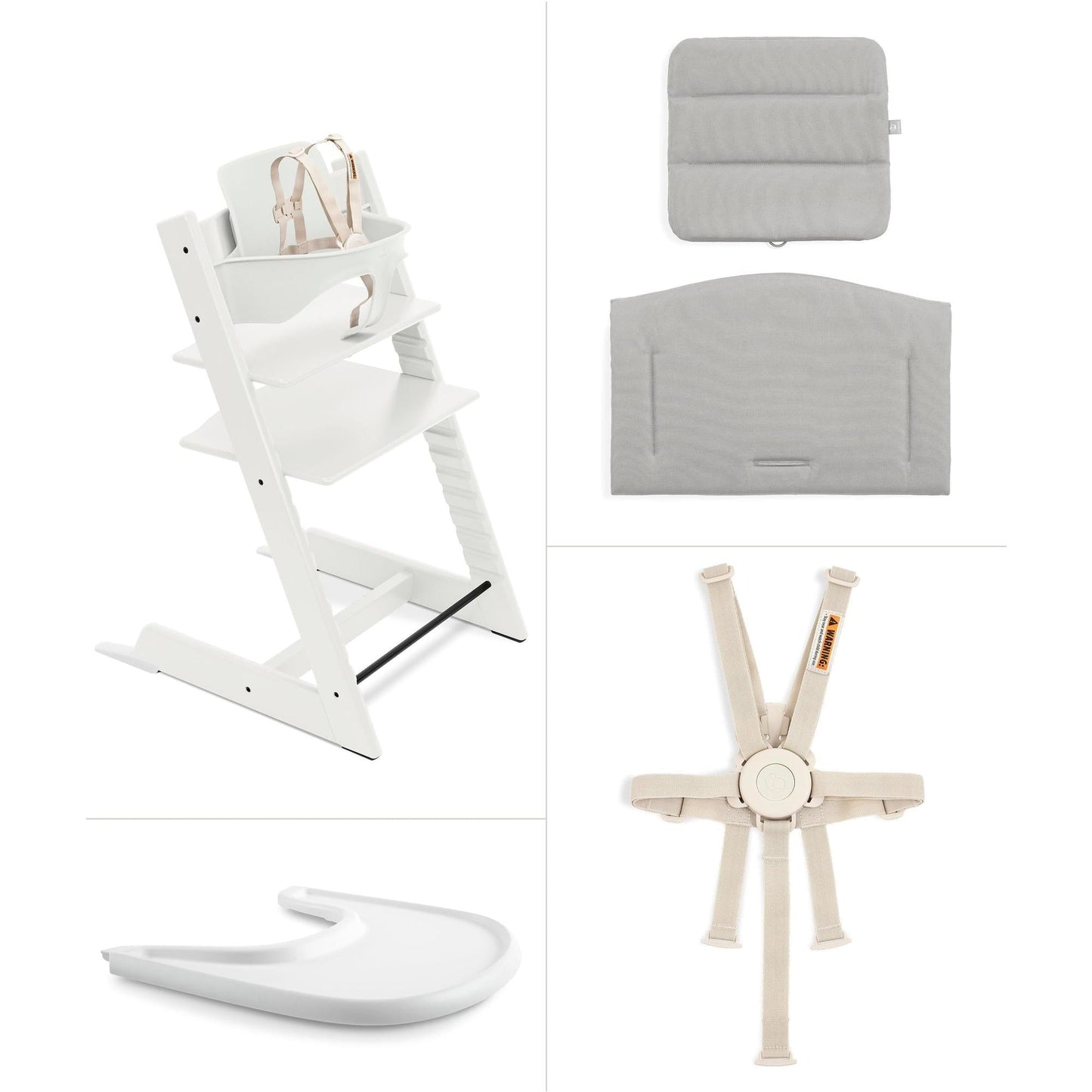 STOKKE TRIPP TRAPP HIGH CHAIR 2 WITH CUSHION + TRAY