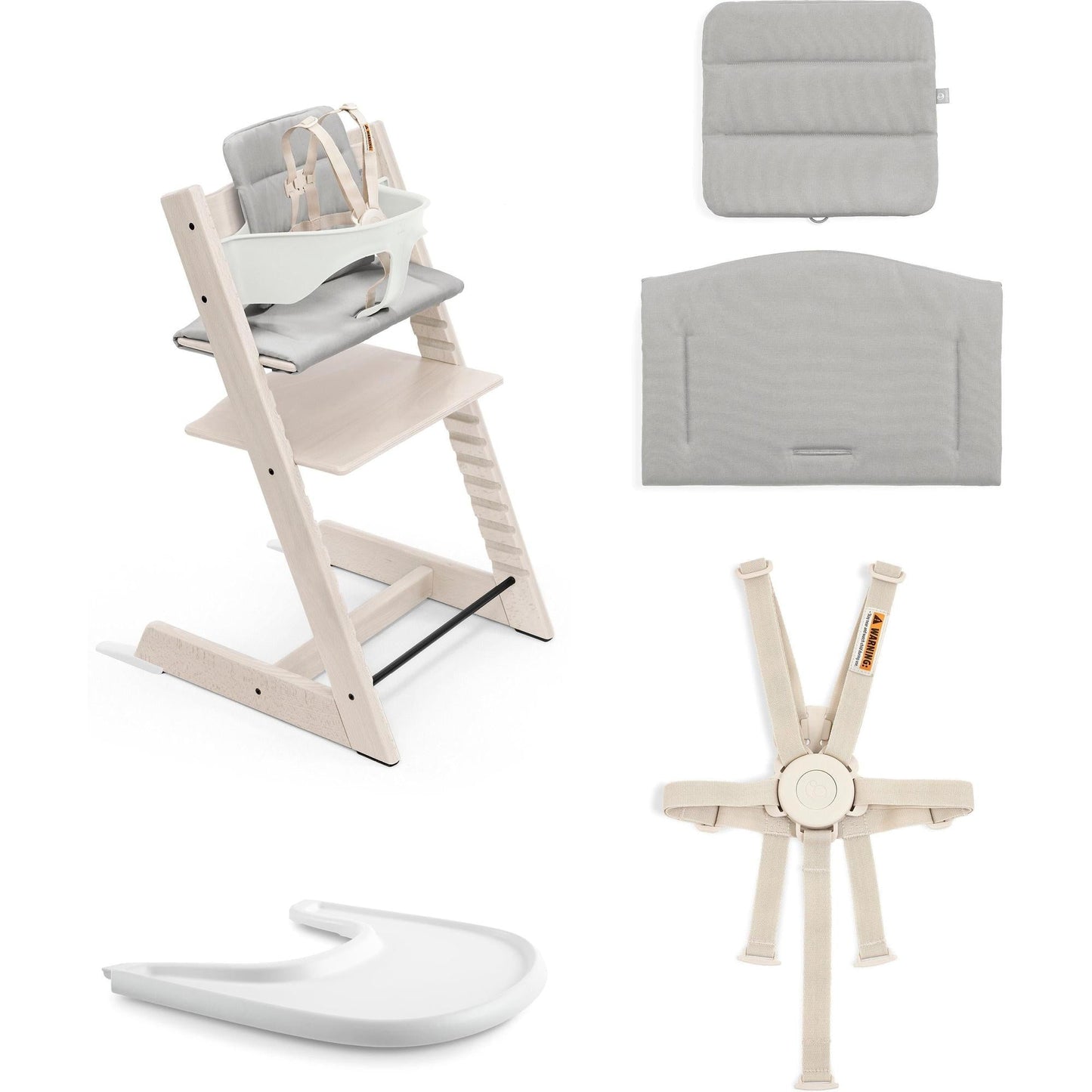 STOKKE TRIPP TRAPP HIGH CHAIR 2 WITH CUSHION + TRAY