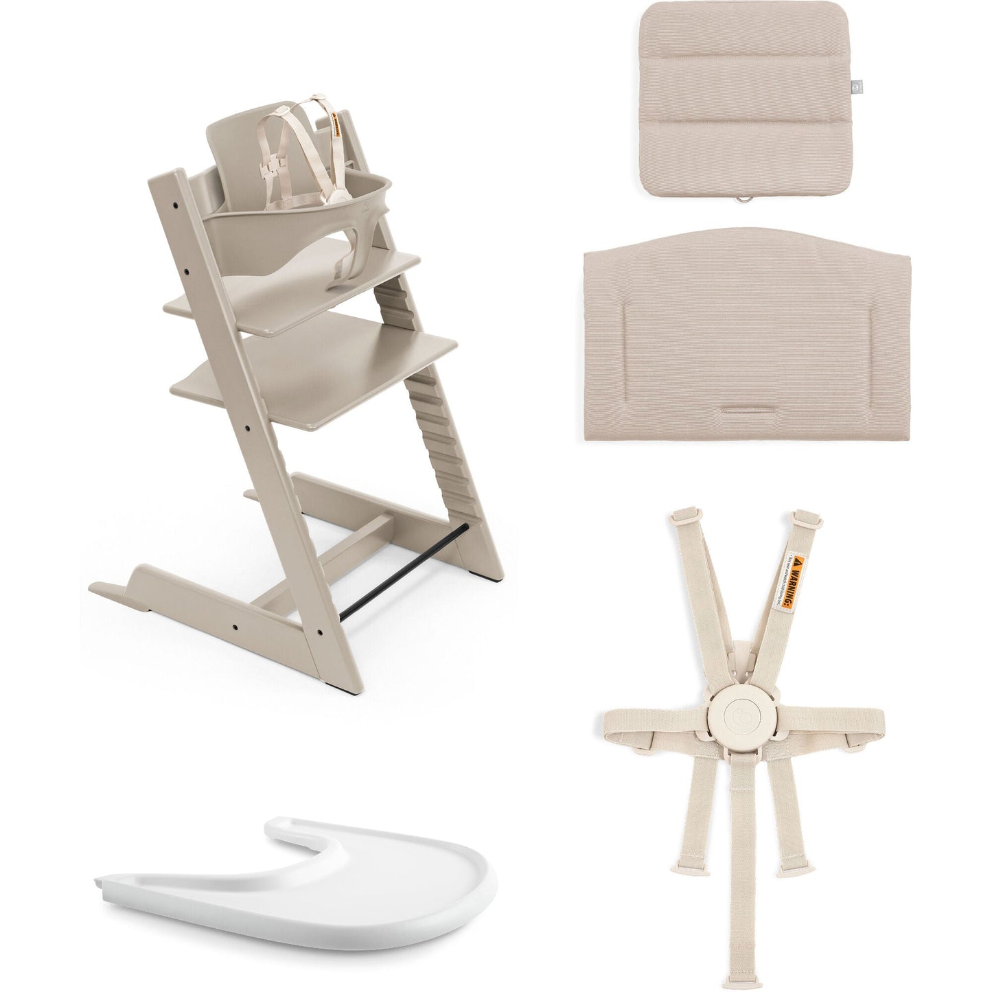 STOKKE TRIPP TRAPP HIGH CHAIR 2 WITH CUSHION + TRAY