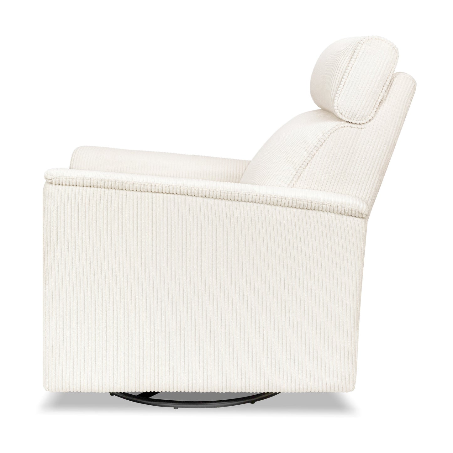 Willa Power Glider Recliner w/ adj. headrest & USB in Performance Grey Eco-Weave w/Light Wood Base