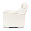 Willa Power Glider Recliner w/ adj. headrest & USB in Performance Grey Eco-Weave w/Light Wood Base