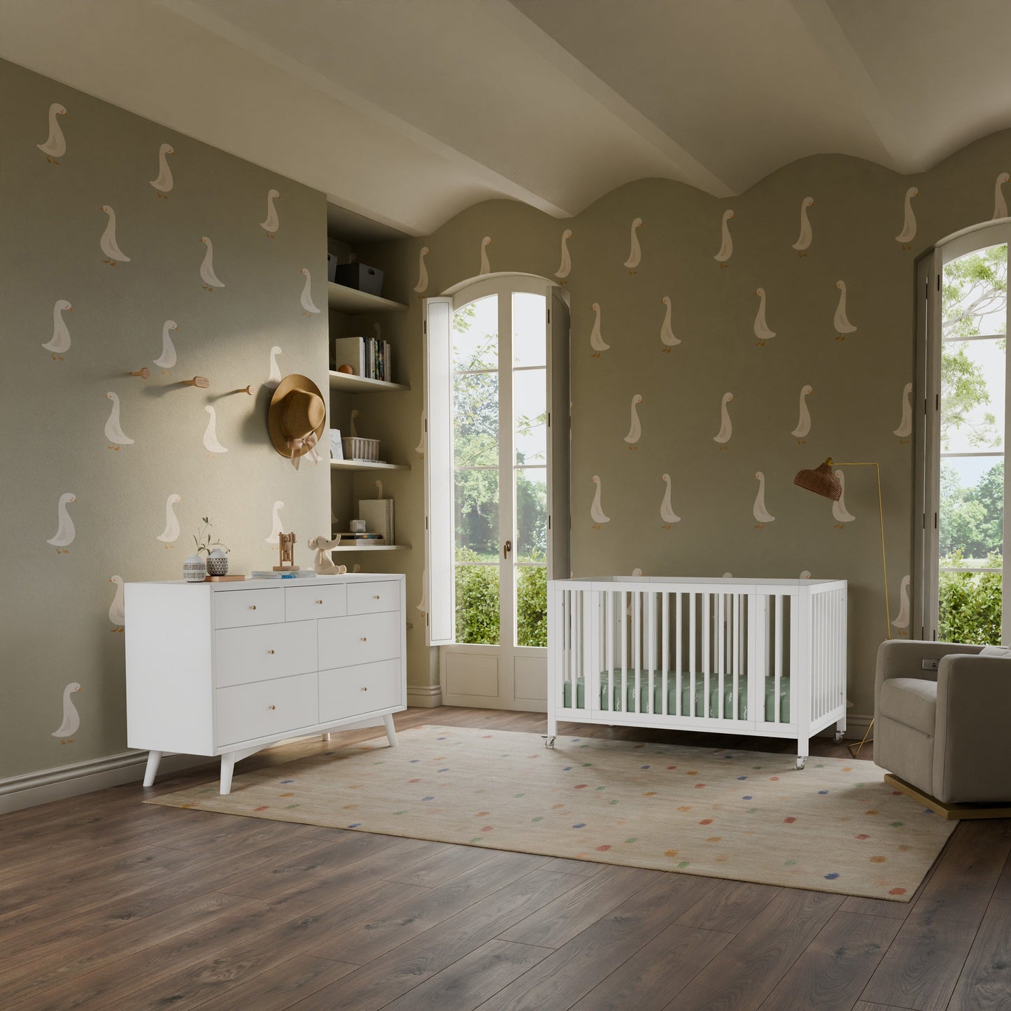 Palma 7-Drawer Double Dresser, Assembled in Warm White