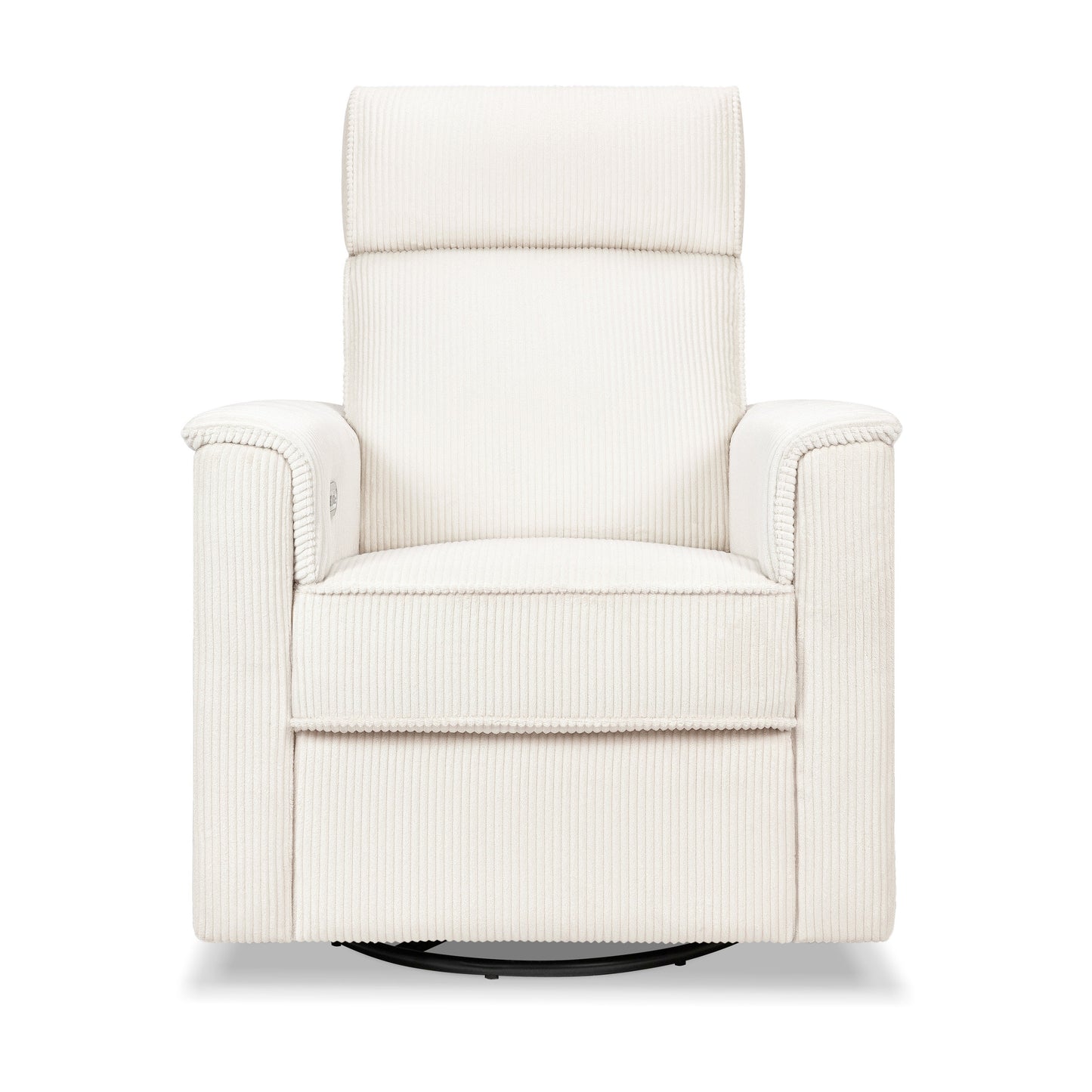 Willa Power Glider Recliner w/ adj. headrest & USB in Performance Grey Eco-Weave w/Light Wood Base