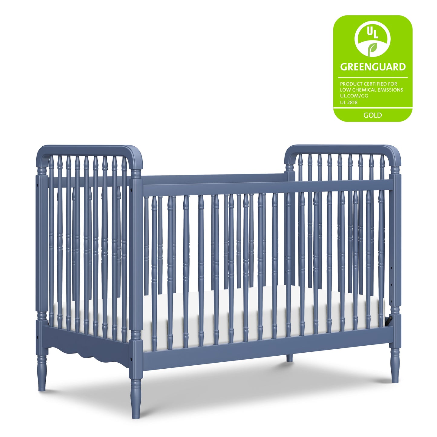 Liberty 3-in-1 Convertible Spindle Crib w/Toddler Bed Conversion Kit in Dusty Rose
