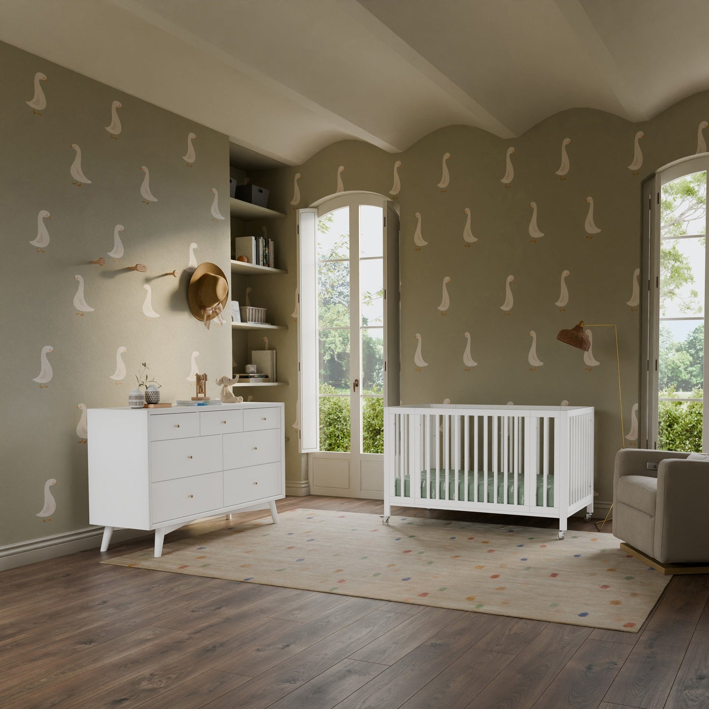 BABYLETTO ROLLI 9-IN-1 CONVERTIBLE ALL-STAGES CRIB WITH BASSINET & TODDLER BED CONVERSION KITS