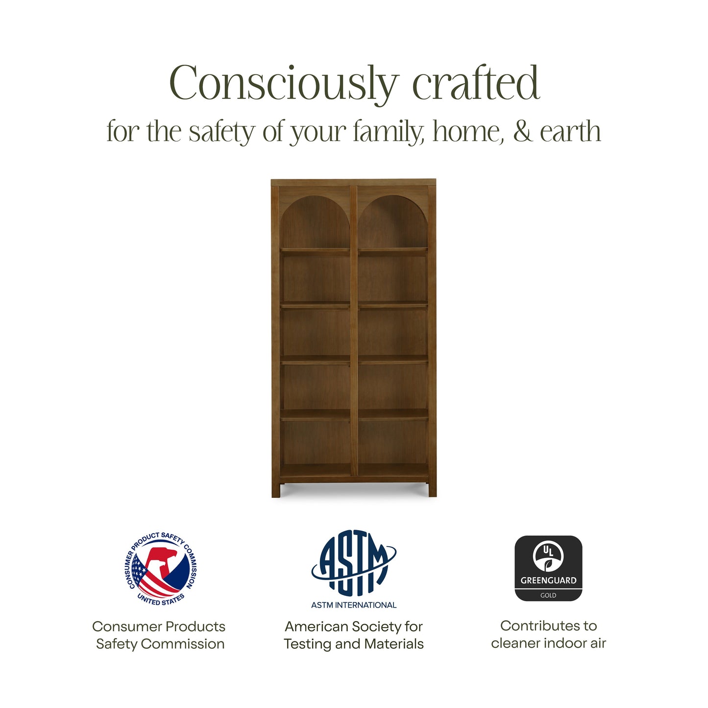 Eloise Bookcase, Assembled in Natural Walnut