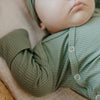 COPPER PEARL RIB KNIT NEWBORN KNOTTED GOWN - CLOVER