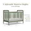 Liberty 3-in-1 Convertible Spindle Crib w/Toddler Bed Conversion Kit in Dusty Rose
