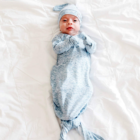 COPPER PEARL NEWBORN KNOTTED GOWN - LENNON