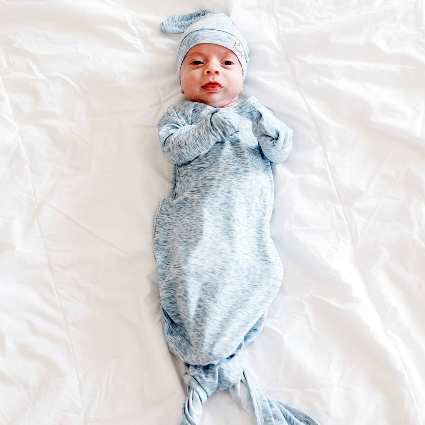 COPPER PEARL NEWBORN KNOTTED GOWN - LENNON