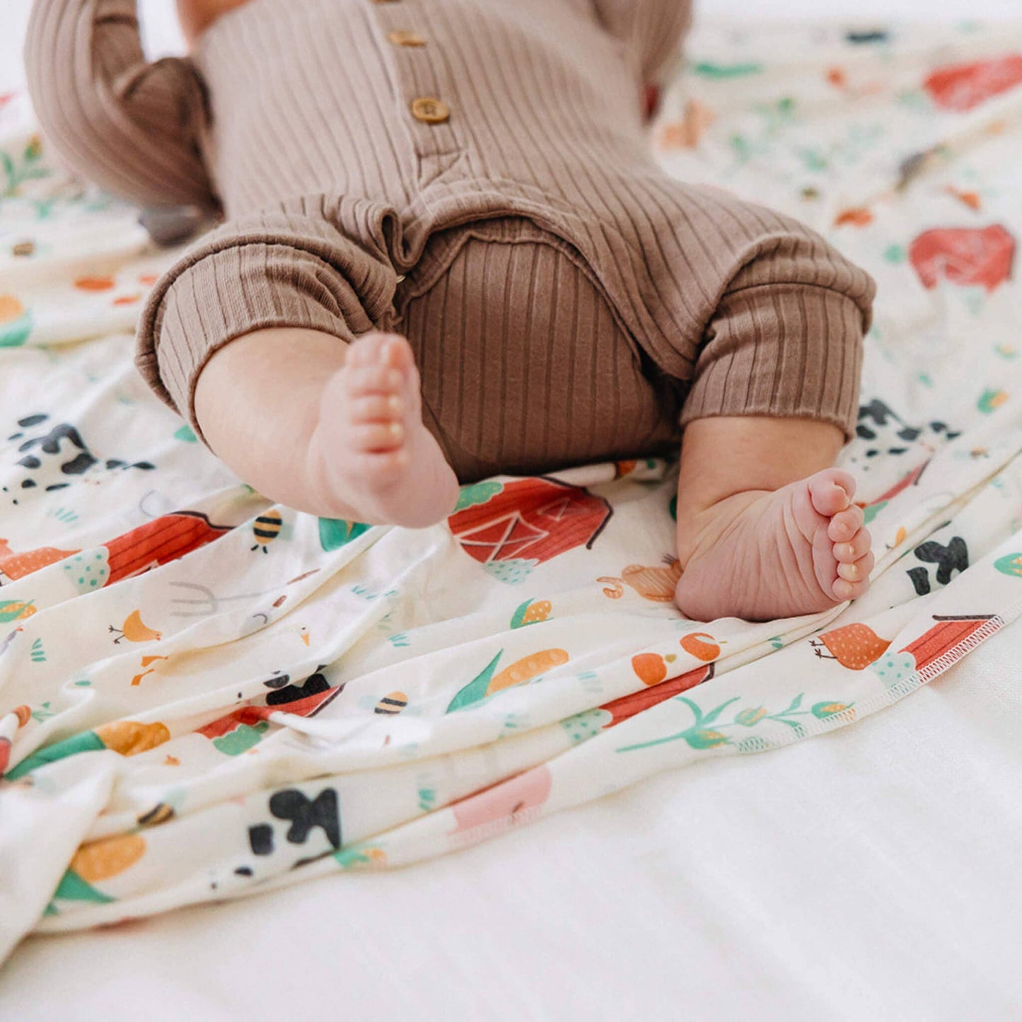 COPPER PEARL KNIT SWADDLE BLANKET - FARMSTEAD