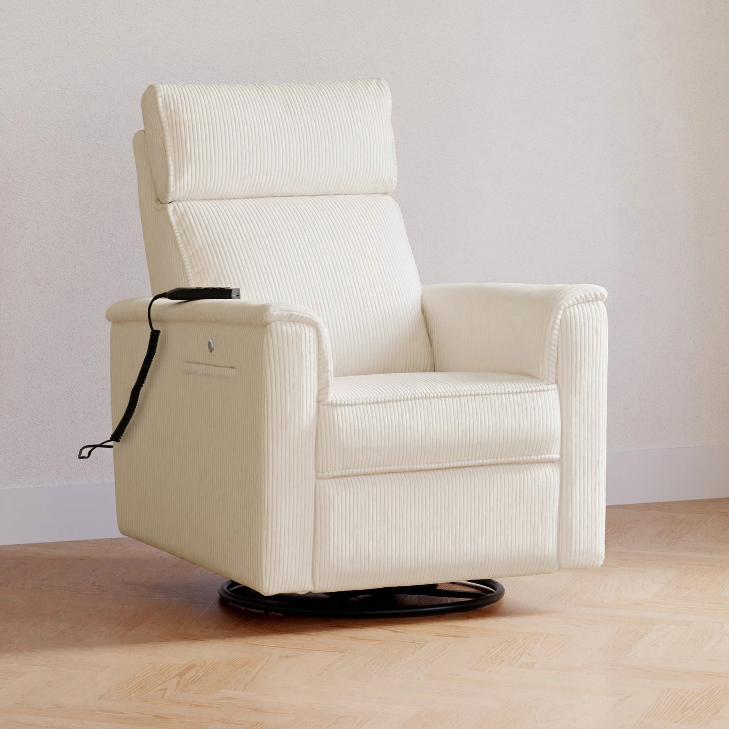 MONOGRAM BY NAMESAKE WILLA DELUXE POWER RECLINER AND SWIVEL GLIDER WITH HEAT + MASSAGE | IVORY CORDUROY | EXCLUSIVE! IVORY CORDUROY