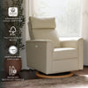 Willa Power Glider Recliner w/ adj. headrest & USB in Performance Grey Eco-Weave w/Light Wood Base