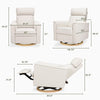 Willa Power Glider Recliner w/ adj. headrest & USB in Performance Grey Eco-Weave w/Light Wood Base