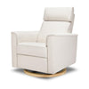 Willa Power Glider Recliner w/ adj. headrest & USB in Performance Grey Eco-Weave w/Light Wood Base