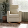Willa Power Glider Recliner w/ adj. headrest & USB in Performance Grey Eco-Weave w/Light Wood Base