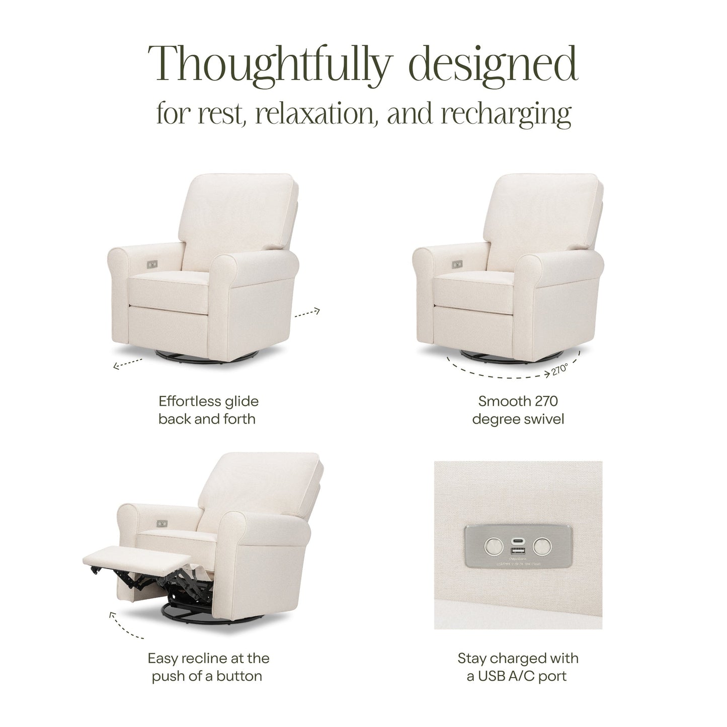 MONOGRAM BY NAMESAKE MONROE POWER RECLINER & SWIVEL GLIDER