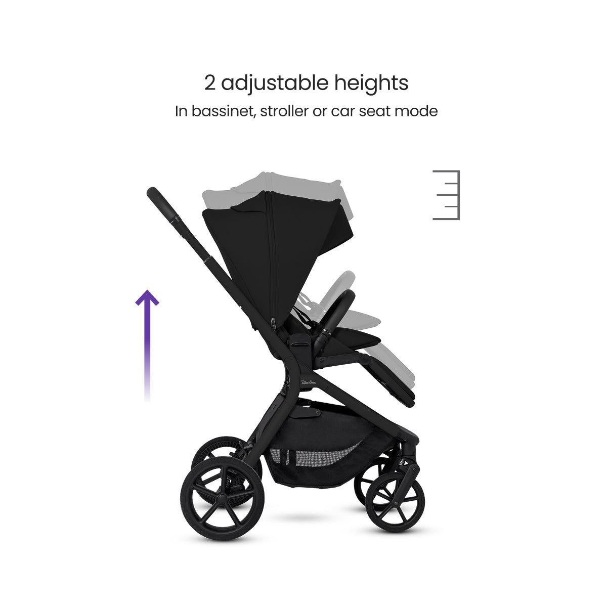 SILVER CROSS BREEZ COMPACT STROLLER + FOLDING BASSINET BUNDLE