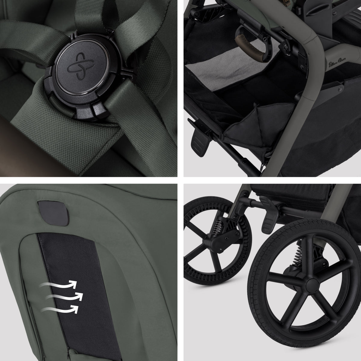 SILVER CROSS BREEZ COMPACT STROLLER + FOLDING BASSINET BUNDLE