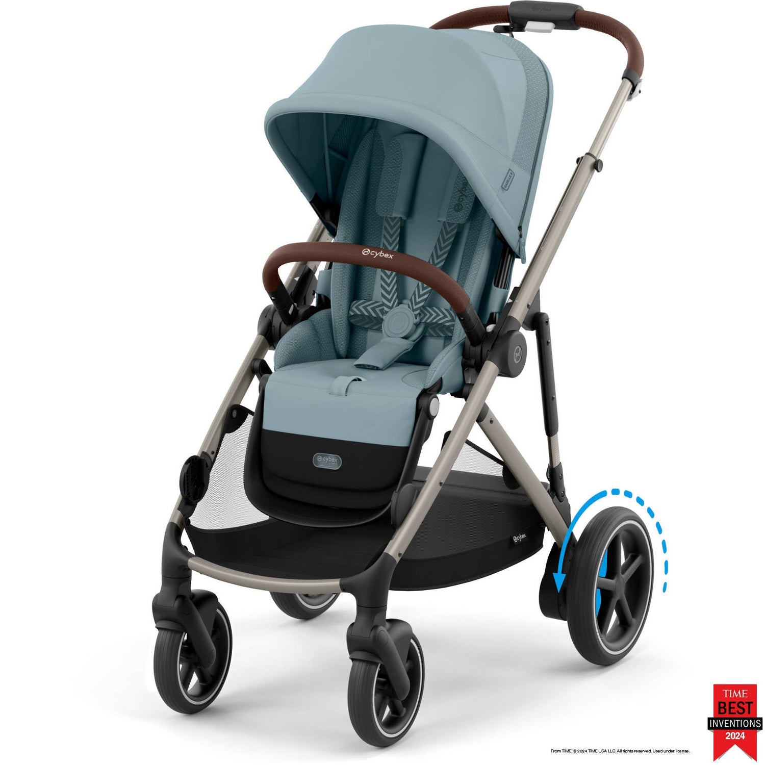 snap and go stroller maxi cosi Cybex e-Gazelle S Electronic Assist Stroller, Silver Frame/Ocean Blue