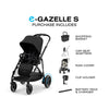CYBEX E-GAZELLE S ELECTRONIC ASSIST SINGLE-TO-DOUBLE STROLLER