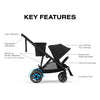 CYBEX E-GAZELLE S ELECTRONIC ASSIST SINGLE-TO-DOUBLE STROLLER