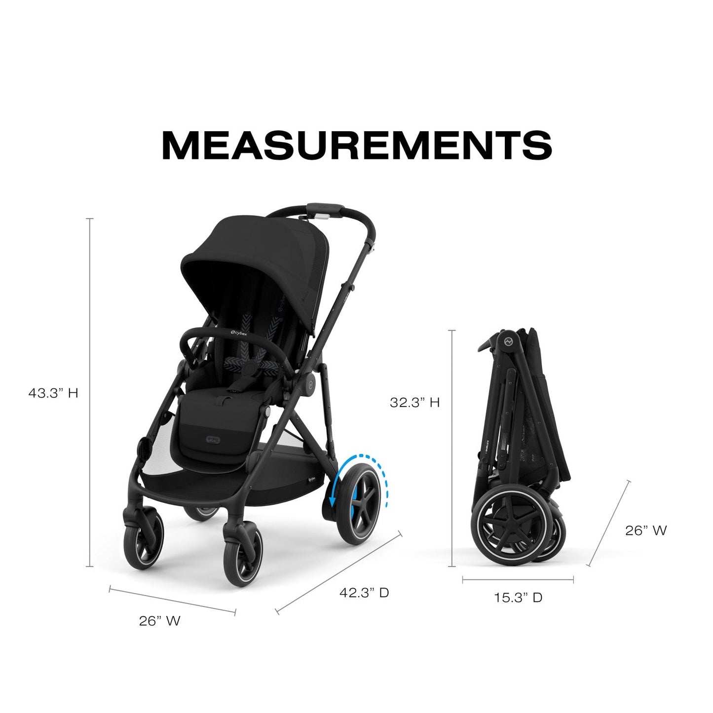 CYBEX E-GAZELLE S ELECTRONIC ASSIST SINGLE-TO-DOUBLE STROLLER