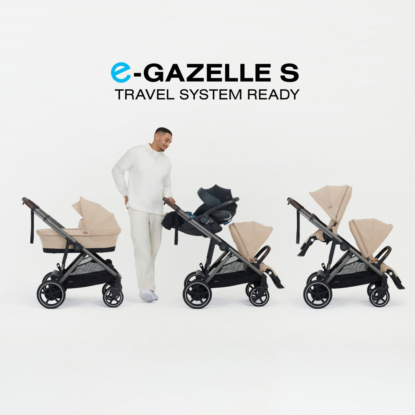 CYBEX E-GAZELLE S ELECTRONIC ASSIST SINGLE-TO-DOUBLE STROLLER