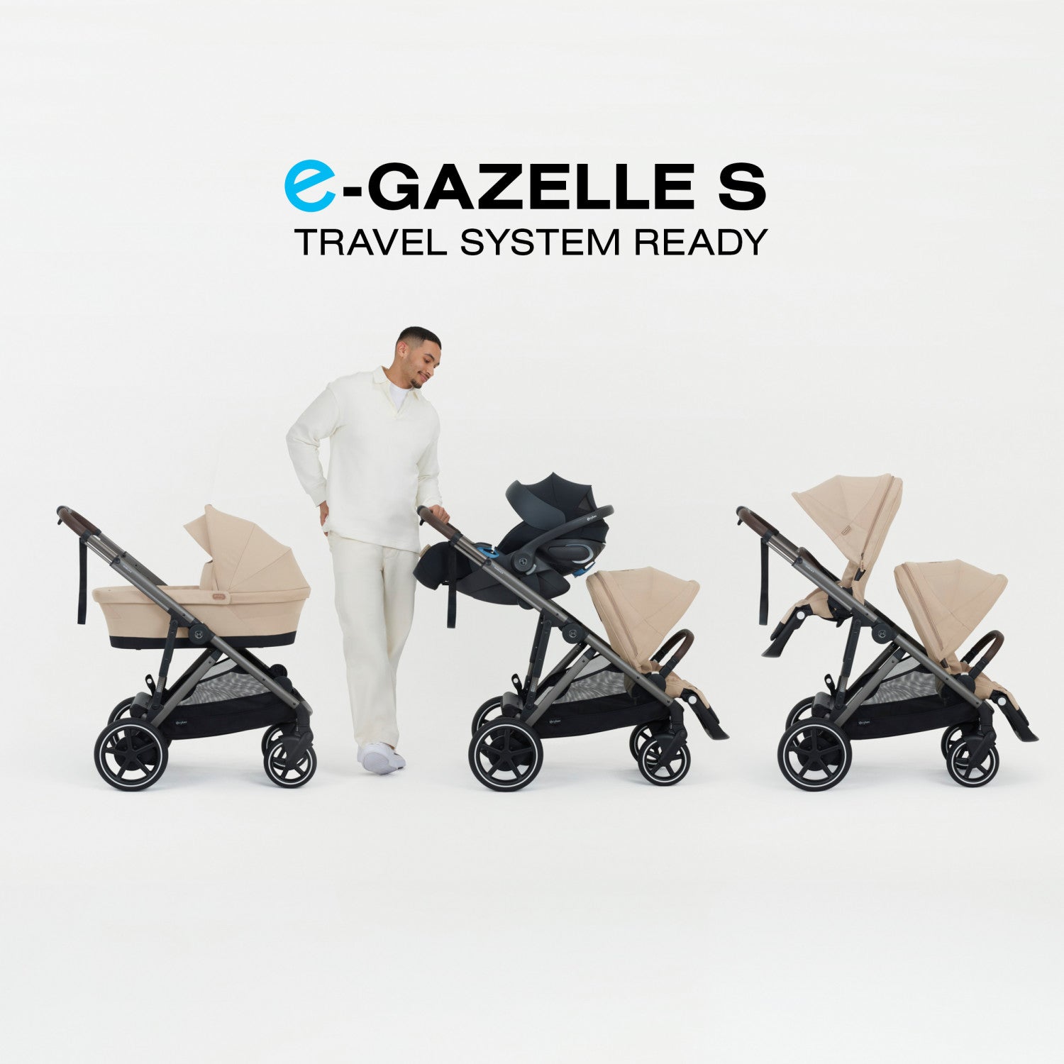 cybex stroller usa Cybex e-Gazelle S Electronic Assist Stroller, Silver Frame/Ocean Blue
