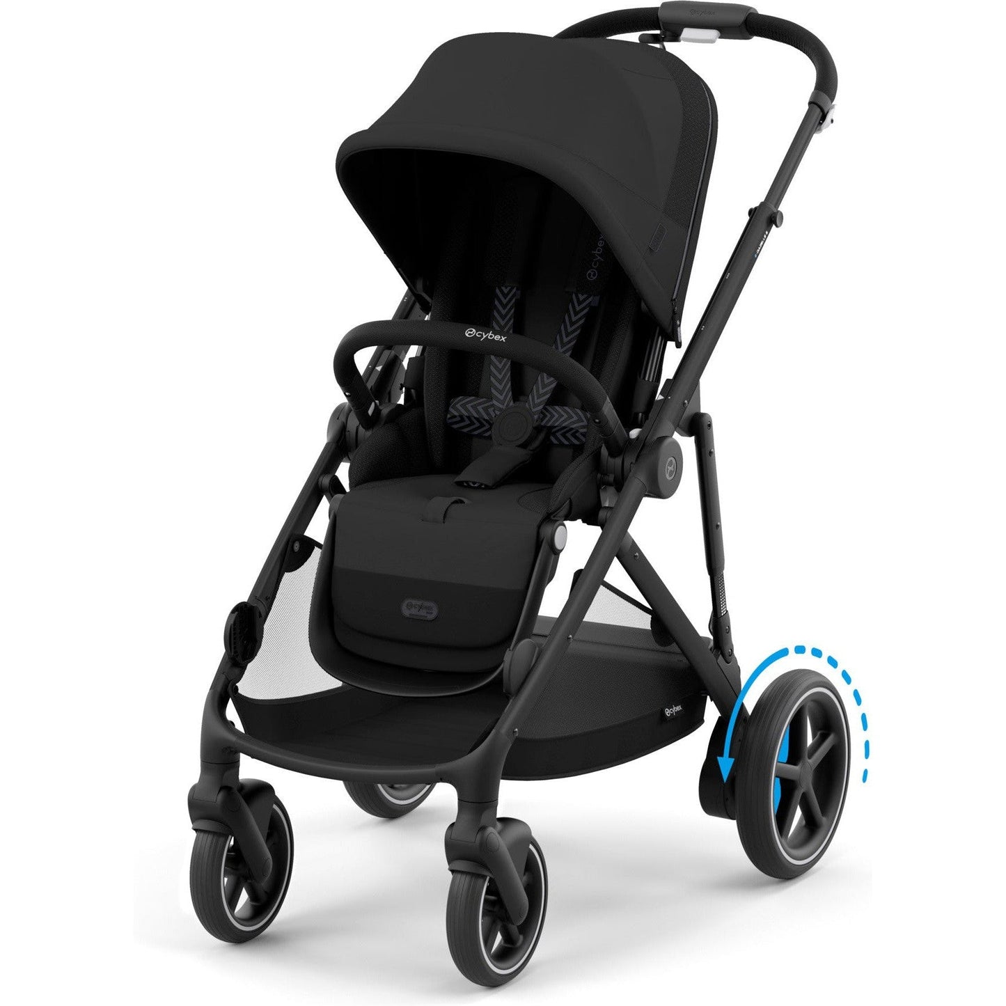 cybex gazelle s 2 double stroller Cybex e-Gazelle S Electronic Assist Stroller, Taupe Frame/Stormy Blue