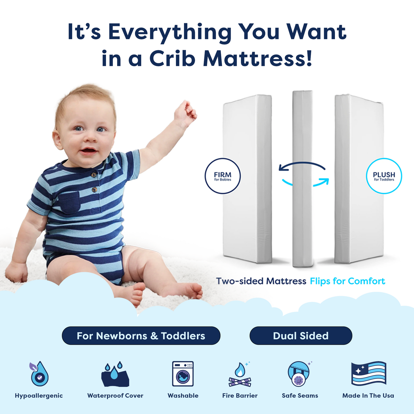 MOONLIGHT SLUMBER STARLIGHT DREAM CRIB MATTRESS (COMPRESSED & ROLLED)