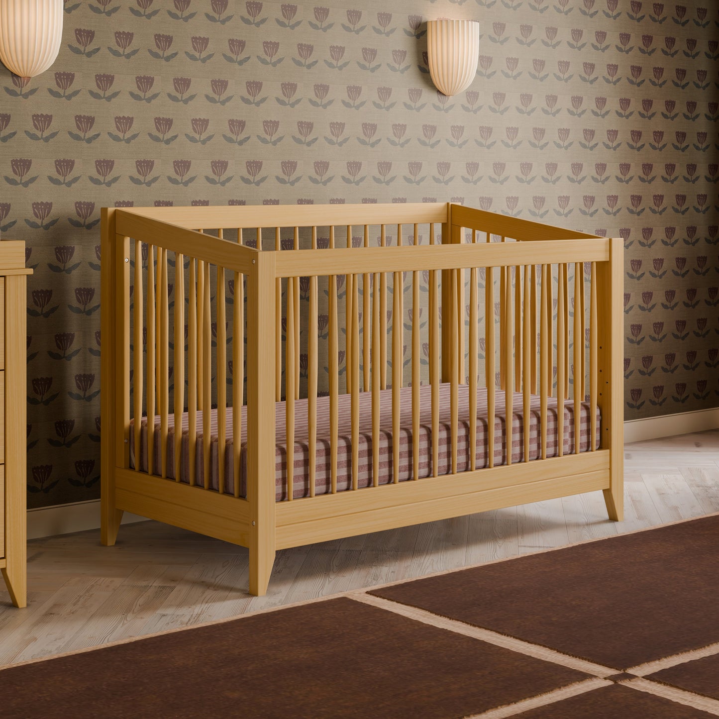 Sprout 4-in-1 Convertible Crib w/Toddler Bed Conversion Kit in Honey