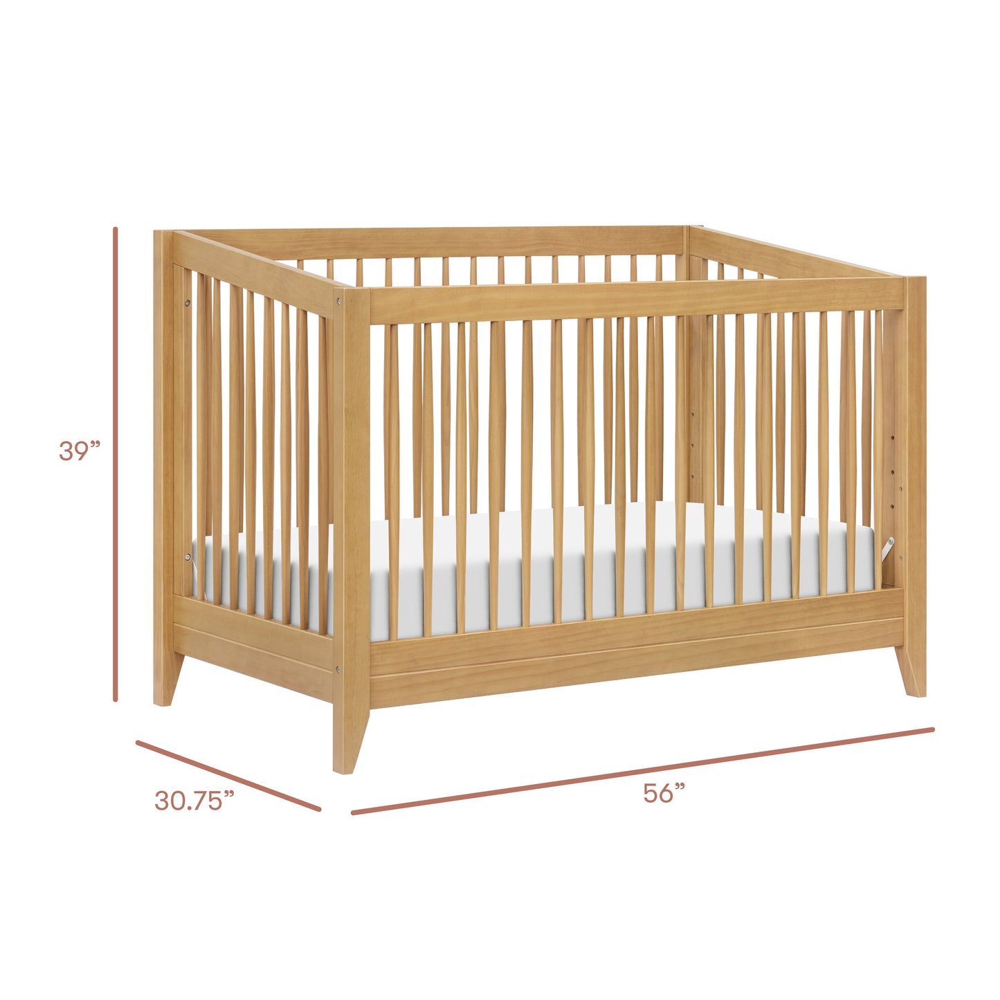 Sprout 4-in-1 Convertible Crib w/Toddler Bed Conversion Kit in Honey