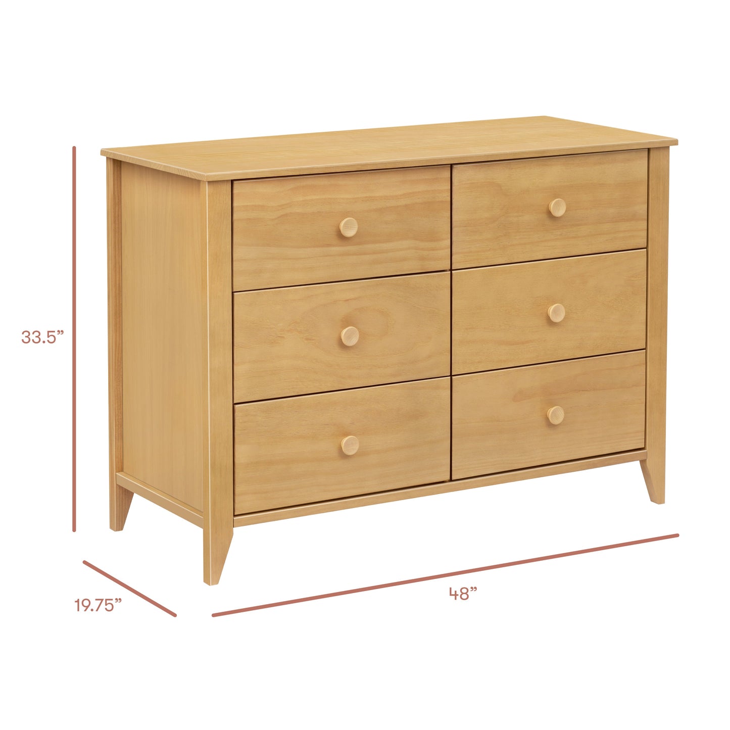 Sprout 6-Drawer Double Dresser in Honey