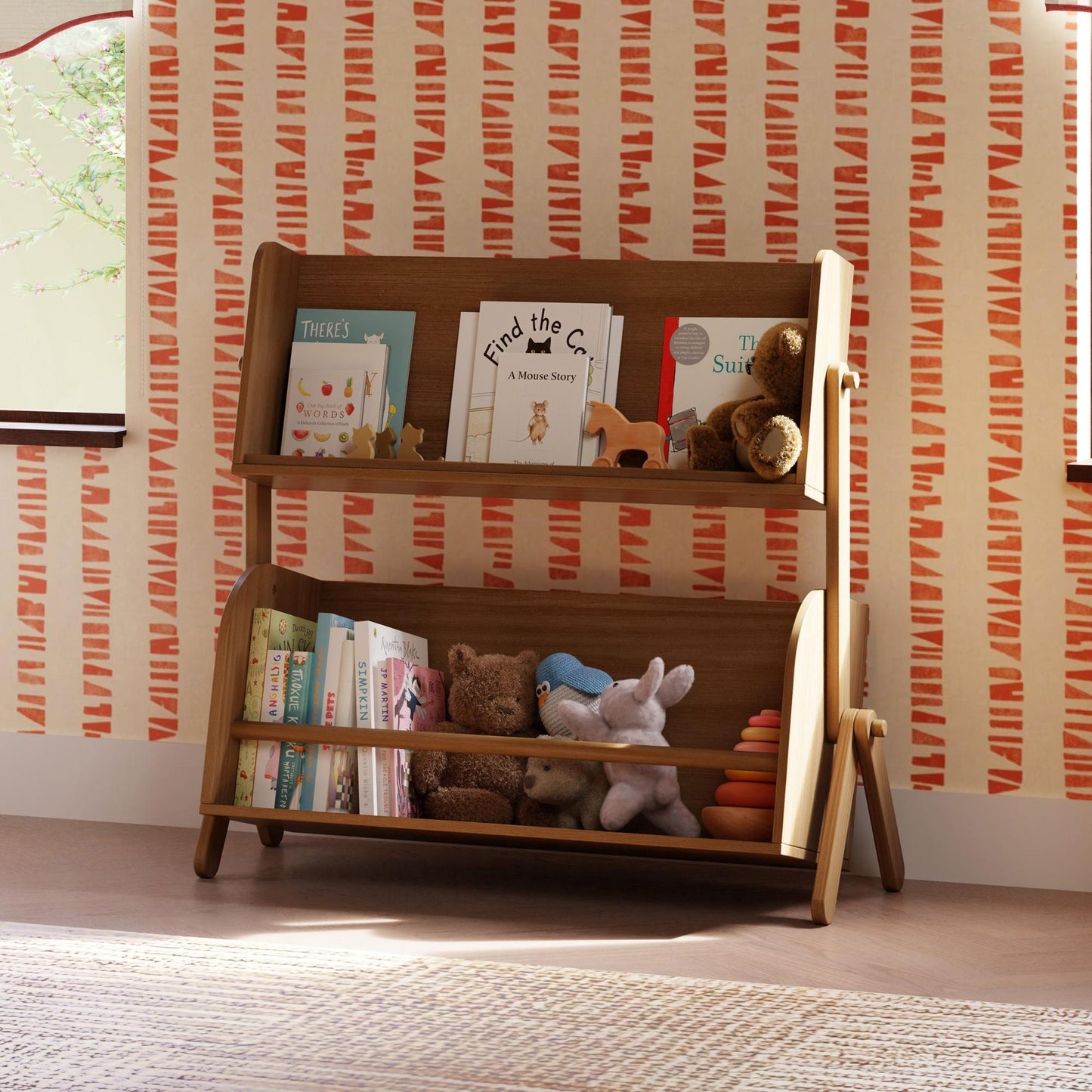 Tally Storage and Bookshelf in Washed Natural