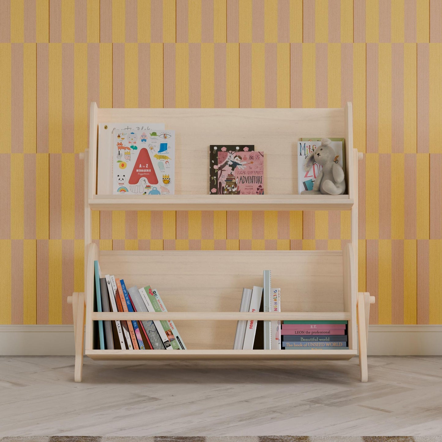 Tally Storage and Bookshelf in Washed Natural