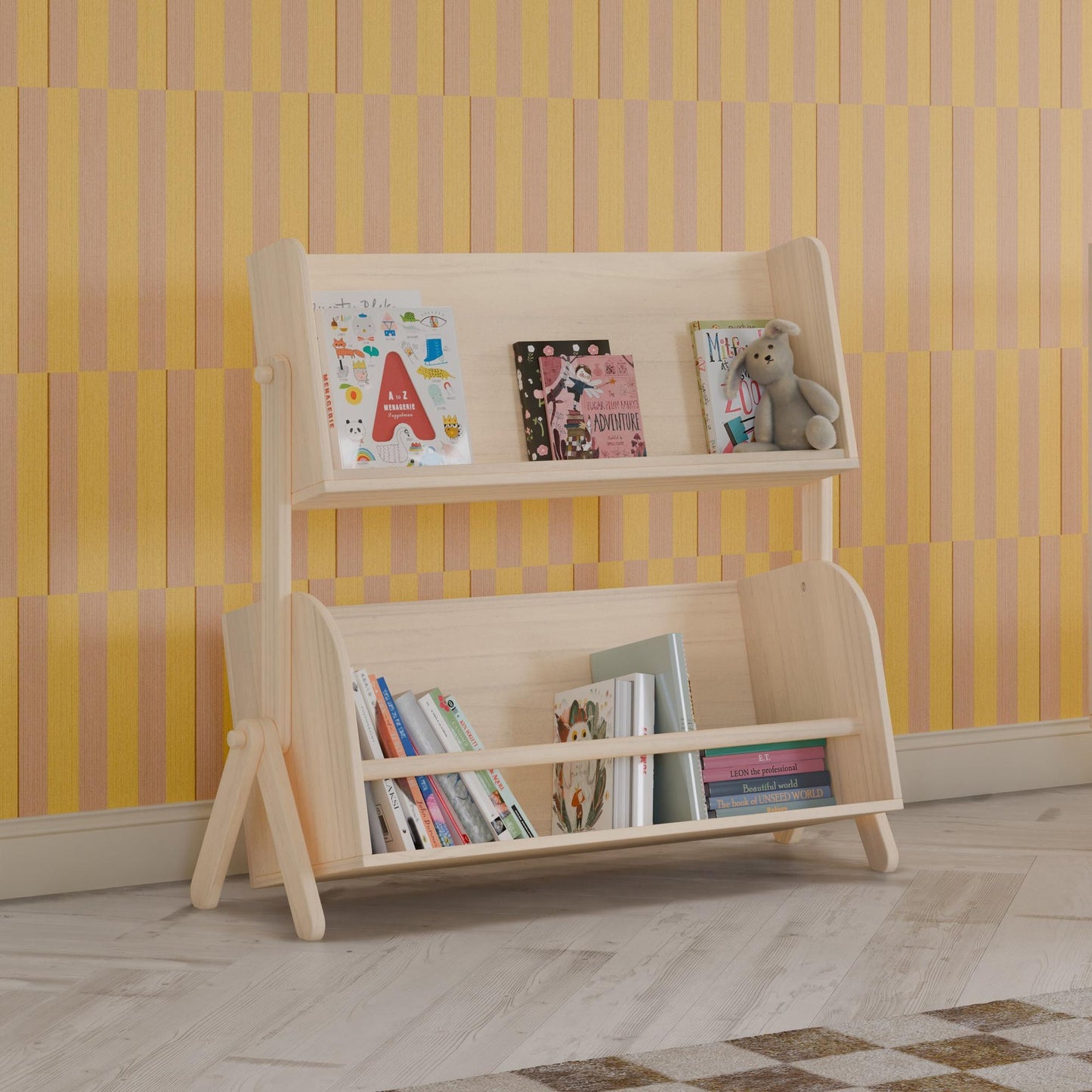 Tally Storage and Bookshelf in Washed Natural