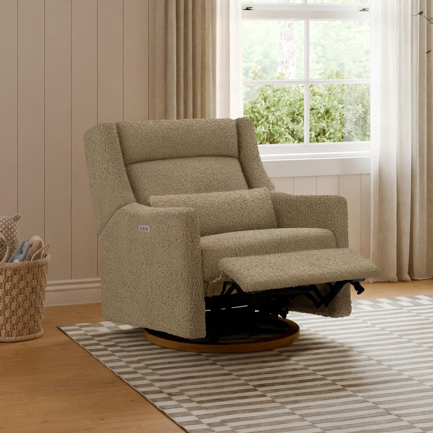 BABYLETTO KIWI PLUS CHAIR AND A HALF POWER RECLINER & SWIVEL GLIDER WITH POWER ADJUSTABLE HEADREST AND USB PORT