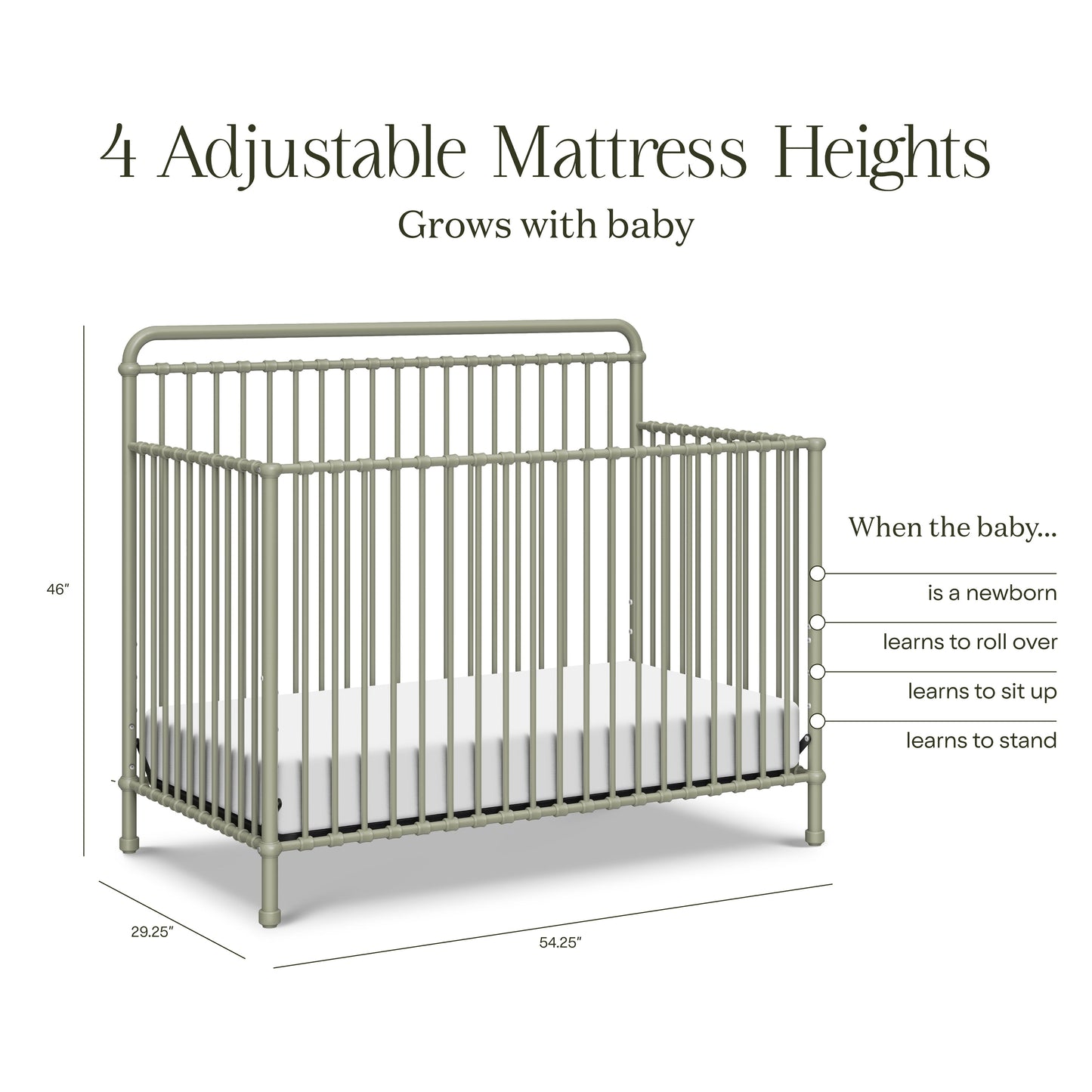Winston 4-in-1 Convertible Crib in Heirloom Sage
