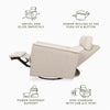 Willa Power Glider Recliner w/ adj. headrest & USB in Performance Grey Eco-Weave w/Light Wood Base