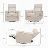 Willa Power Glider Recliner w/ adj. headrest & USB in Performance Grey Eco-Weave w/Light Wood Base