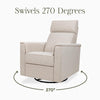 Willa Power Glider Recliner w/ adj. headrest & USB in Performance Grey Eco-Weave w/Light Wood Base