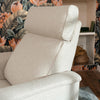 Willa Power Glider Recliner w/ adj. headrest & USB in Performance Grey Eco-Weave w/Light Wood Base