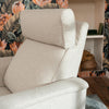 Willa Power Glider Recliner w/ adj. headrest & USB in Performance Grey Eco-Weave w/Light Wood Base