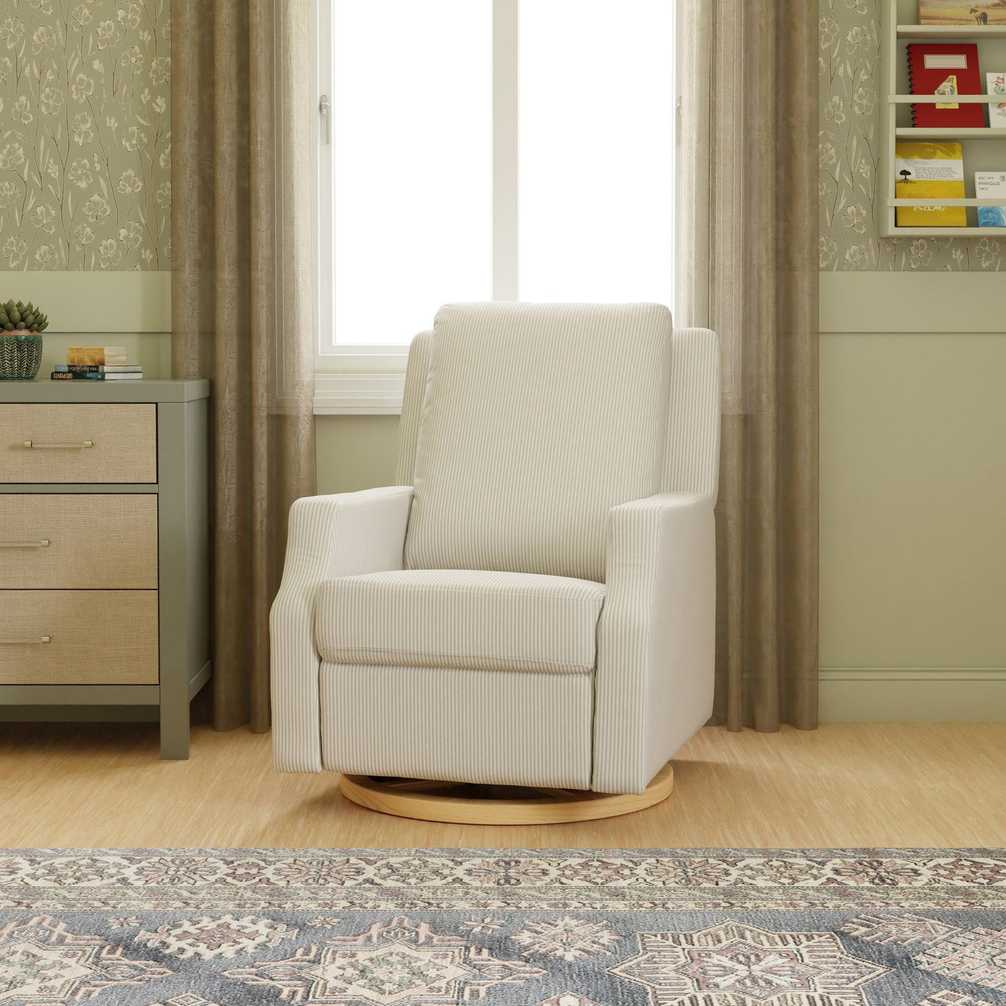 NAMESAKE CREWE RECLINER AND SWIVEL GLIDER IVORY BOUCLE